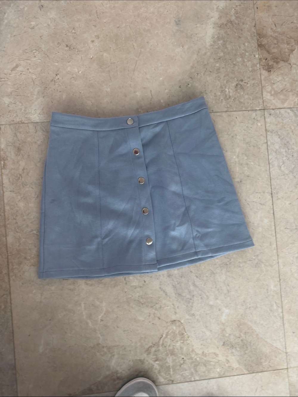 Forever 21 Light Blue Snap-Front Mini Skirt